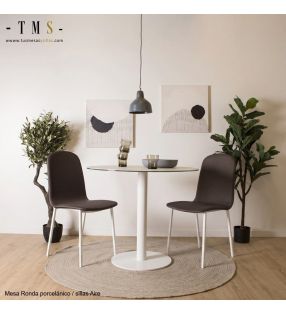 table ronde en porcelaine