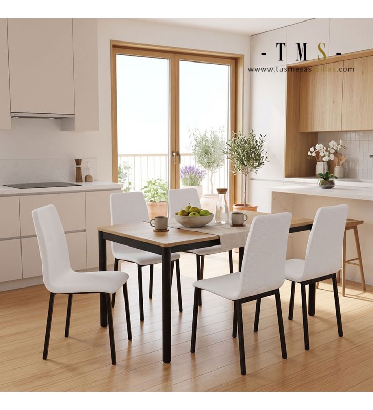 Silla con estructura metálica resistente