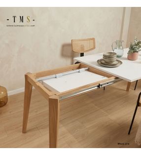 table extensible à pieds coulissants