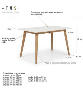 mesures de la table Lira