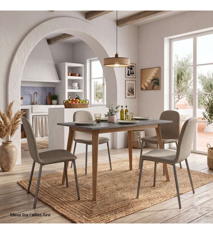 pieds de table inclinés en chêne