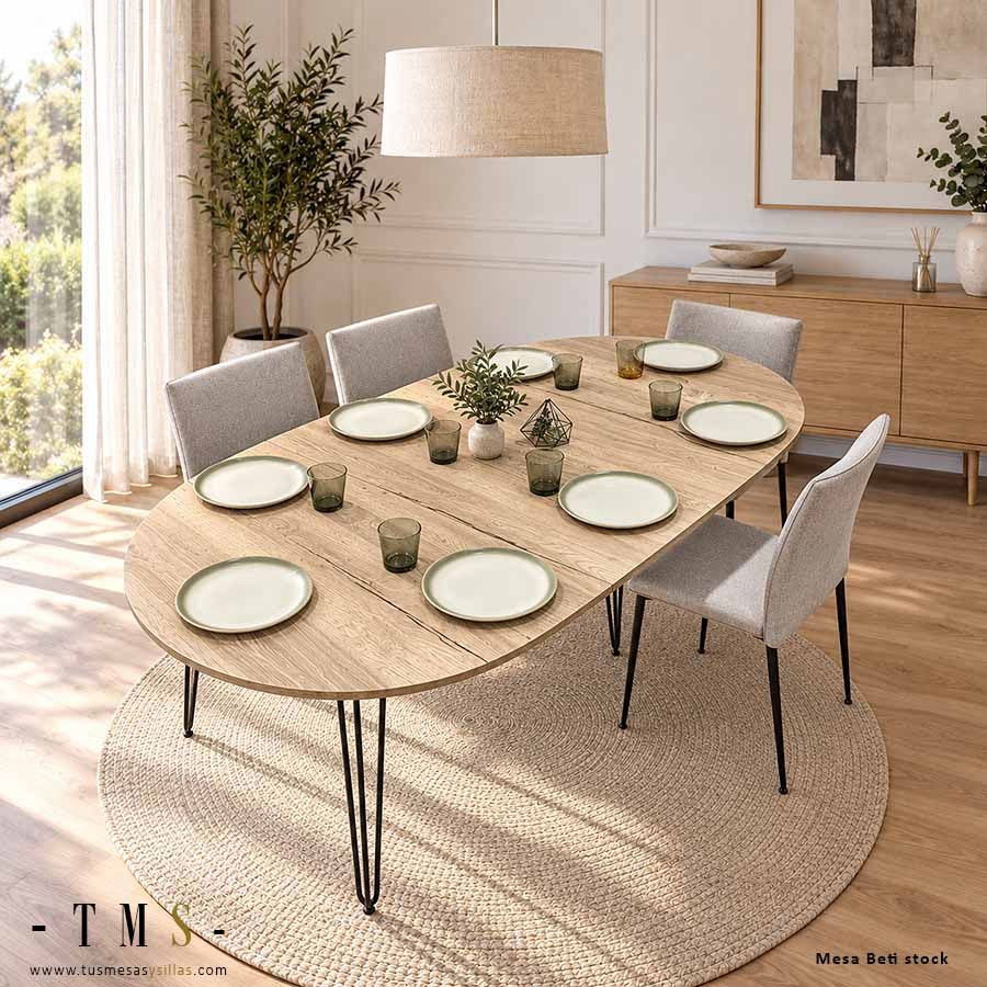 Table ronde extensible, style industriel Table ronde extensible, style industriel