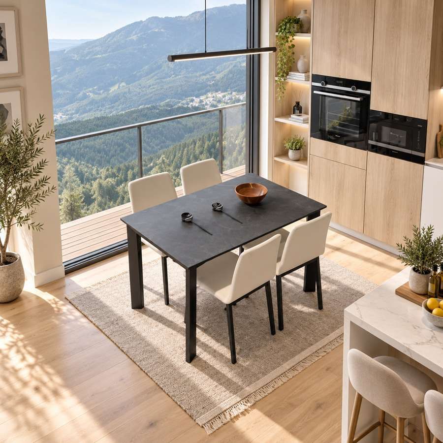 Table extensible Gorbea avec plateau Dekton et longueur 110 cm - 2 Table extensible Gorbea avec plateau Dekton et longueur 110 cm - 2