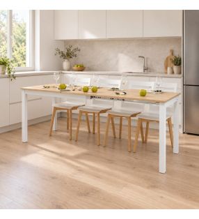 Table de cuisine avec 2 rallonges