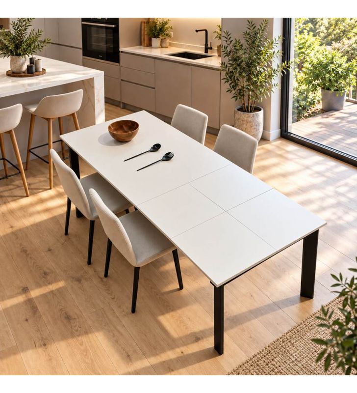 Table moderne avec deux rallonges Table moderne avec deux rallonges