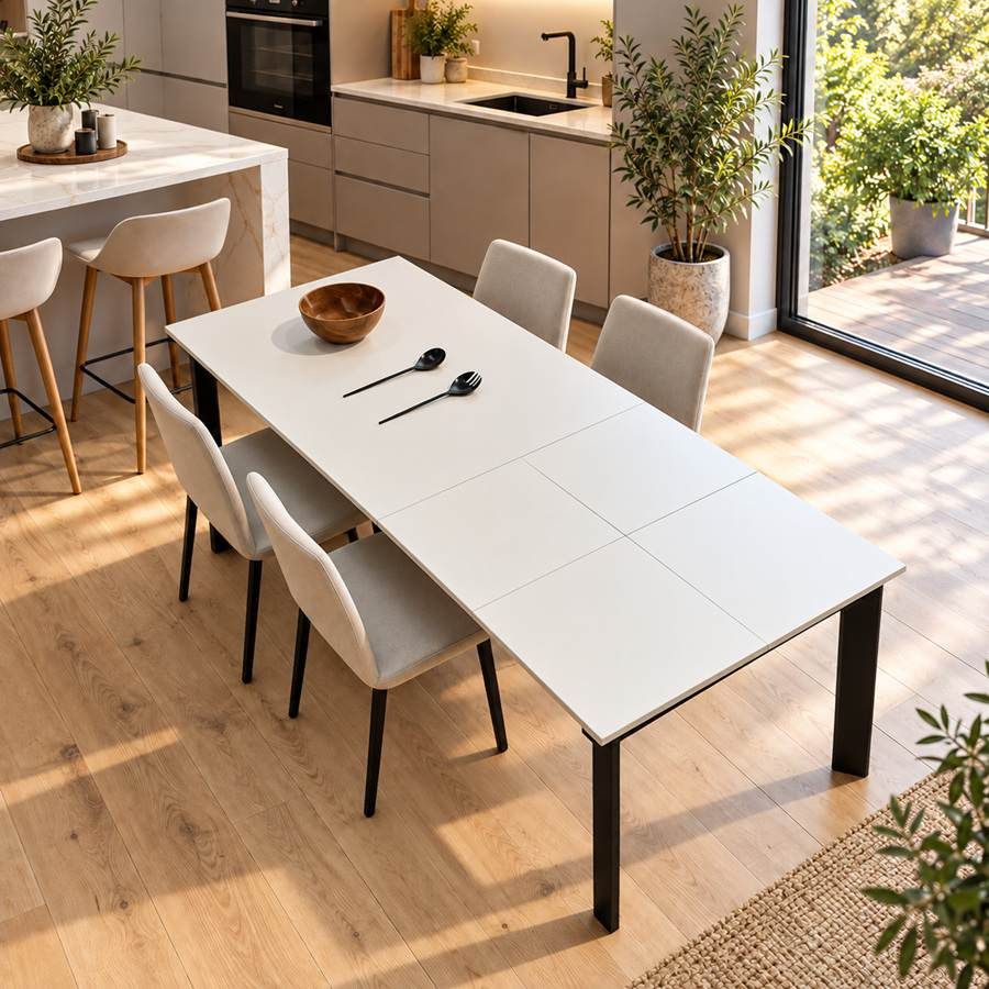 table extensible avec pieds noirs table extensible avec pieds noirs
