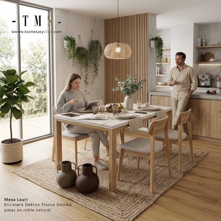 Table extensible Lauri avec plan de travail dekton