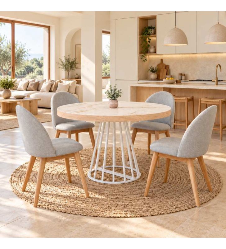 table ronde en Dekton résistant
