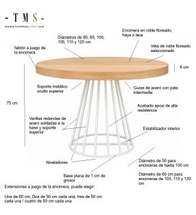 Dimensions de la table en bois de Taifin
