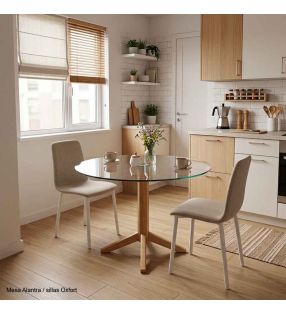 petite table ronde en verre