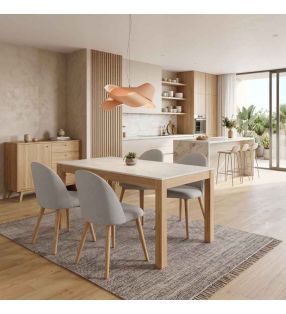 table en chêne-Dekton