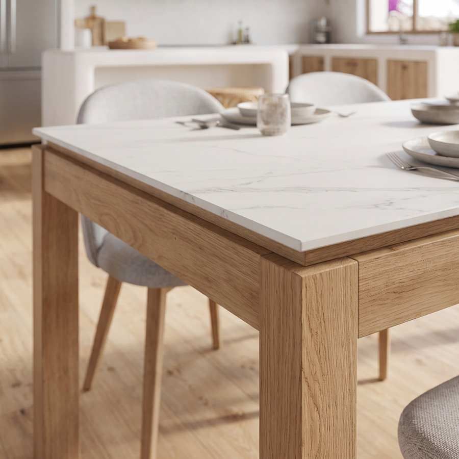 Table avec plateau en Dekton pour cuisines élégantes Table avec plateau en Dekton pour cuisines élégantes