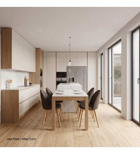 table extensible en bois - Dekton