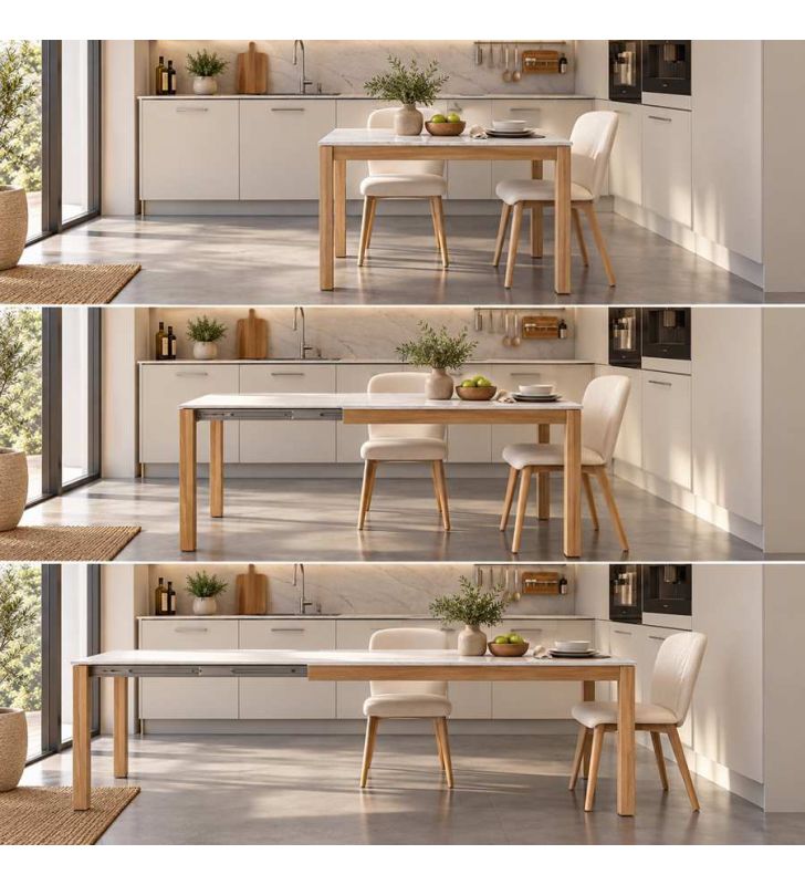 Table extensible en bois Dekton Table extensible en bois Dekton
