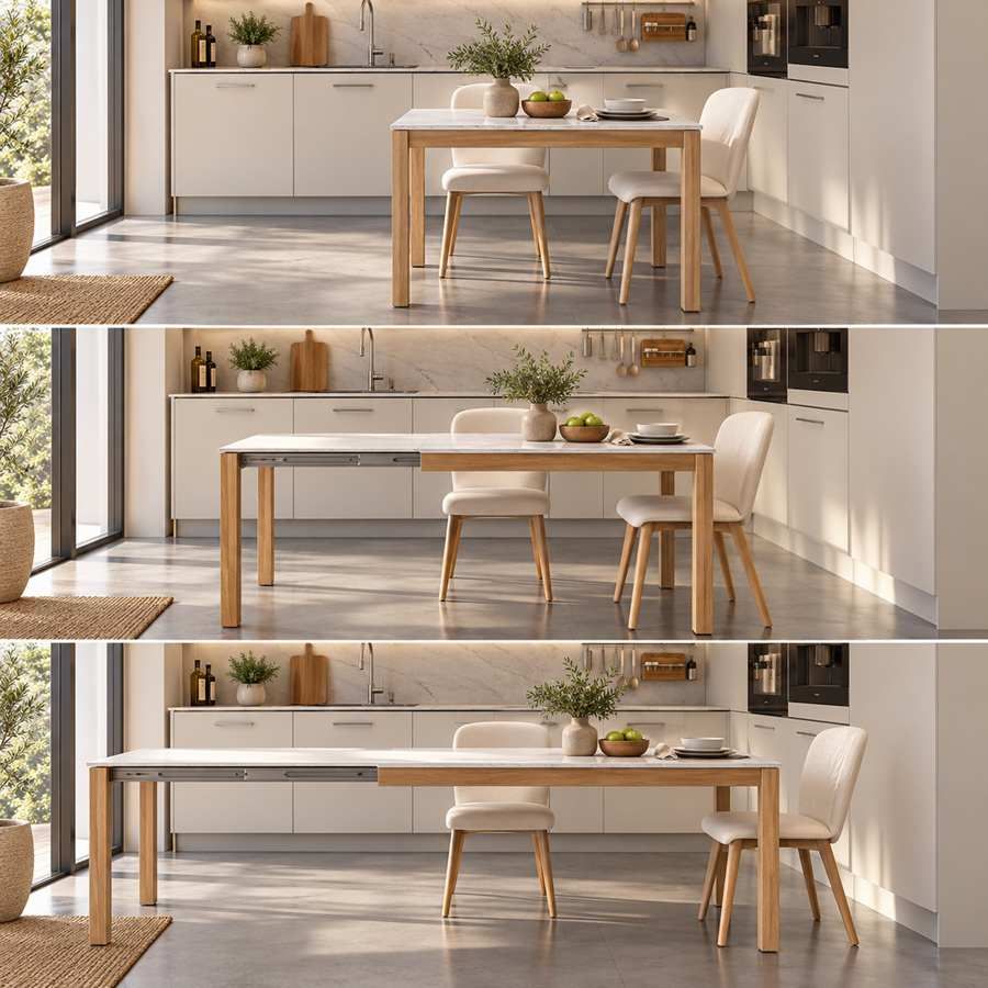 Table avec plateau en Dekton pour cuisines élégantes Table avec plateau en Dekton pour cuisines élégantes