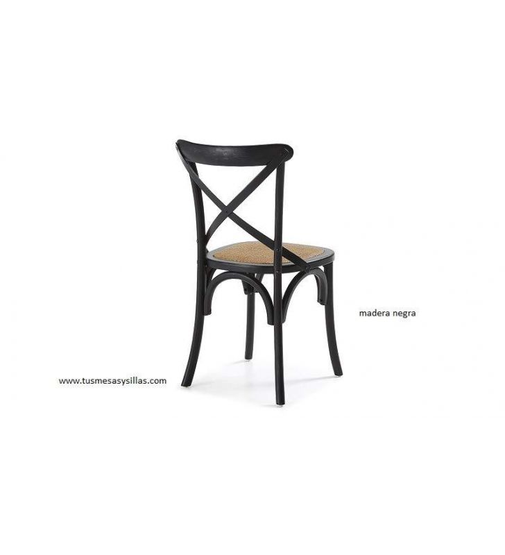 Silla clasica Vintage con aspas Silea en madera y blanca
