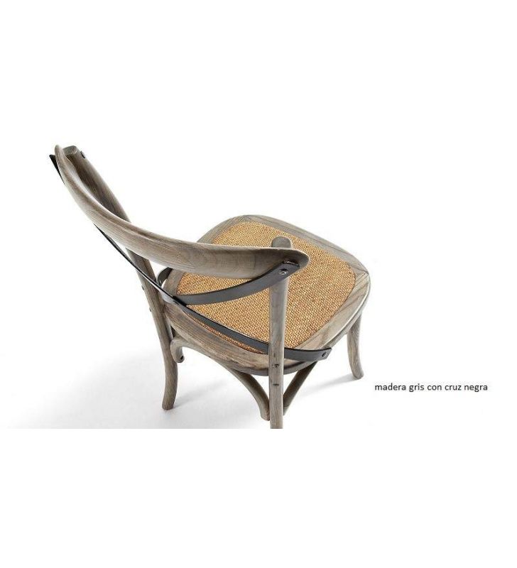 Silla clasica Vintage con aspas Silea en madera y blanca