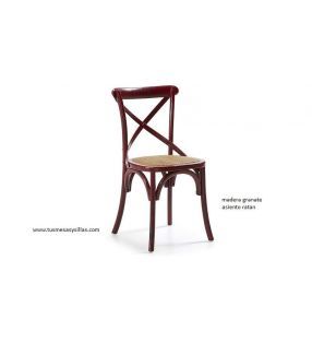 Silla clasica Vintage con aspas Silea en madera y blanca