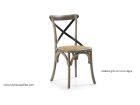 Silla clasica Vintage con aspas Silea en madera y blanca