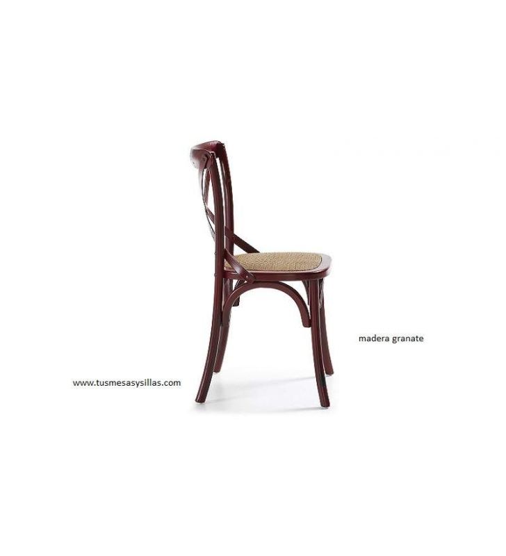 Silla clasica Vintage con aspas Silea en madera y blanca