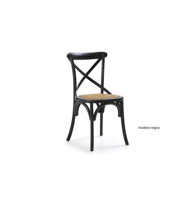 Silla clasica Vintage con aspas Silea en madera y blanca