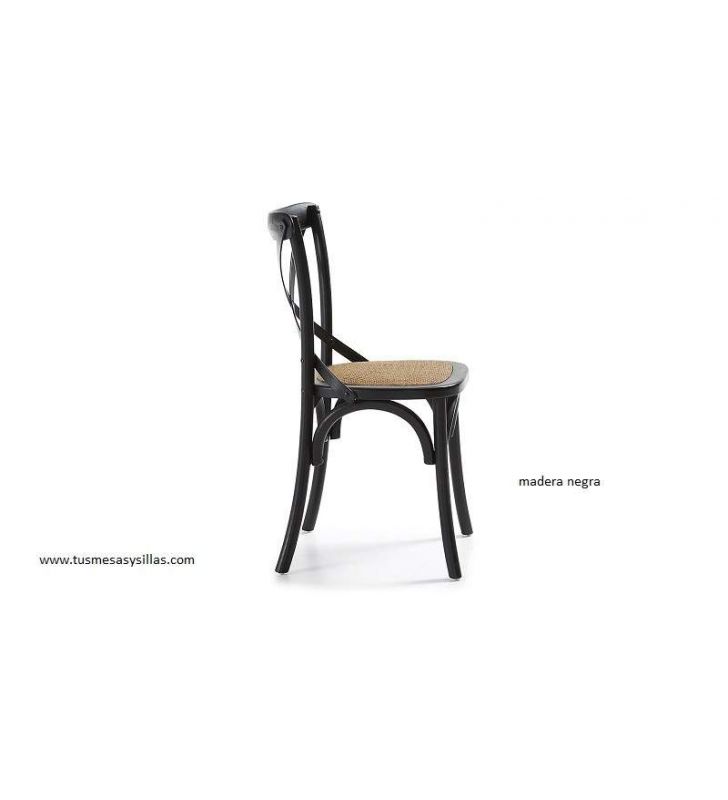 Silla clasica Vintage con aspas Silea en madera y blanca