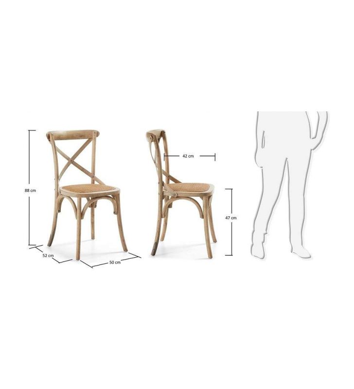 Silla clasica Vintage con aspas Silea en madera y blanca