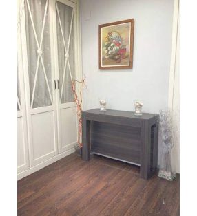 mesa consola extensible pata giratoria comedor extensible hasta 3 m  en madera y laca