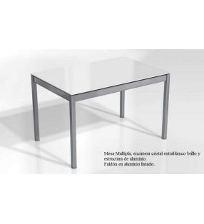 mesa cocina fija a medida multipla encimera porcelanico