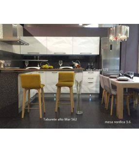 Taburete alto nordico Mar 562 para cocina comedor y contract