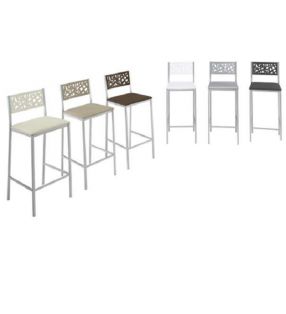 Taburete alto fijo Kiss tapizado y con respaldo