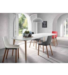 mesa ovalada Oakland extensible de estilo nordico para cocina o comedor
