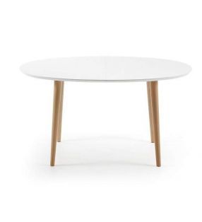mesa ovalada Oakland extensible de estilo nordico para cocina o comedor
