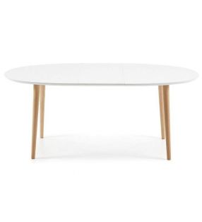 mesa ovalada Oakland extensible de estilo nordico para cocina o comedor