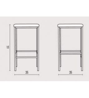 Taburete alto Stilo tapizado y en cuero de bar o mostrador