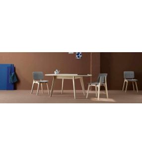 Mesa redonda extensible de cocina o comedor de diseño nórdico Mikado