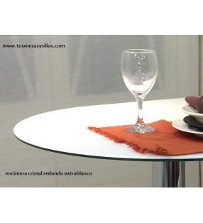 Encimera para mesa de cristal circular suelta 