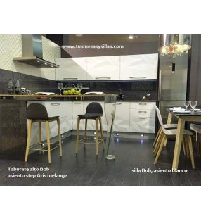Taburete con respaldo Bob alto cocina y hosteleria