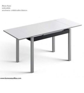 Mesa arpa pequeña de cocina extensible a lo largo con cajón