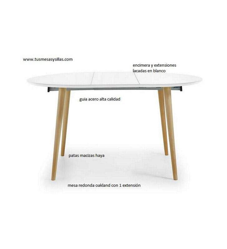 Mesa redonda Oakland de estilo nordico 120 cm