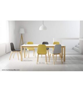 Mesa cocina extensible Quadra de Cancio Vetas, estilo nórdico