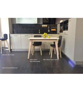 Mesa Adana extensible con encimera de cristal