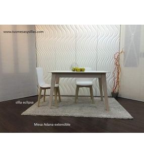 Mesa extensible Adana encimera madera o laca de estilo nórdico