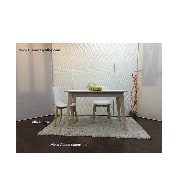 Mesa extensible Adana encimera madera o laca de estilo nórdico