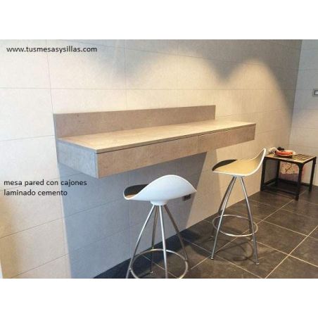 Mesa o mostrador de pared Urume con cajón de 100, 110, 120, 130, 140 cm