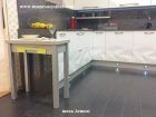 Mesa de cocina pequeña extensible en formato libro Arpa fondo 35,40 y 45