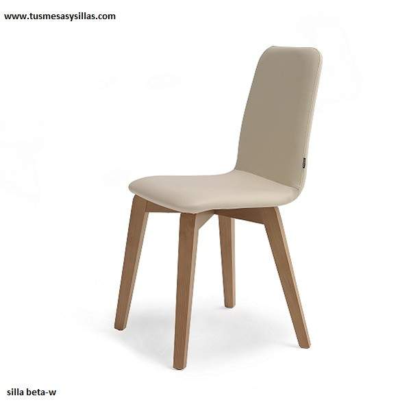 Silla moderna Beta-w para cocina y comedor con patas de madera vimens