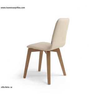 Silla moderna Beta-w para cocina y comedor con patas de madera vimens