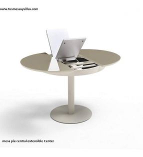 mesa redonda extensible center vimens cocina