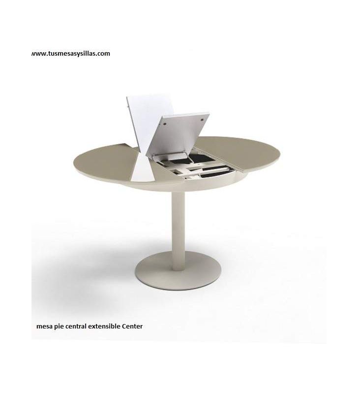 mesa redonda extensible center vimens cocina